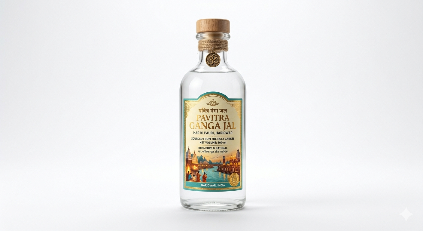 Prayagraj Sangam Gangajal Glass bottle (500ml)